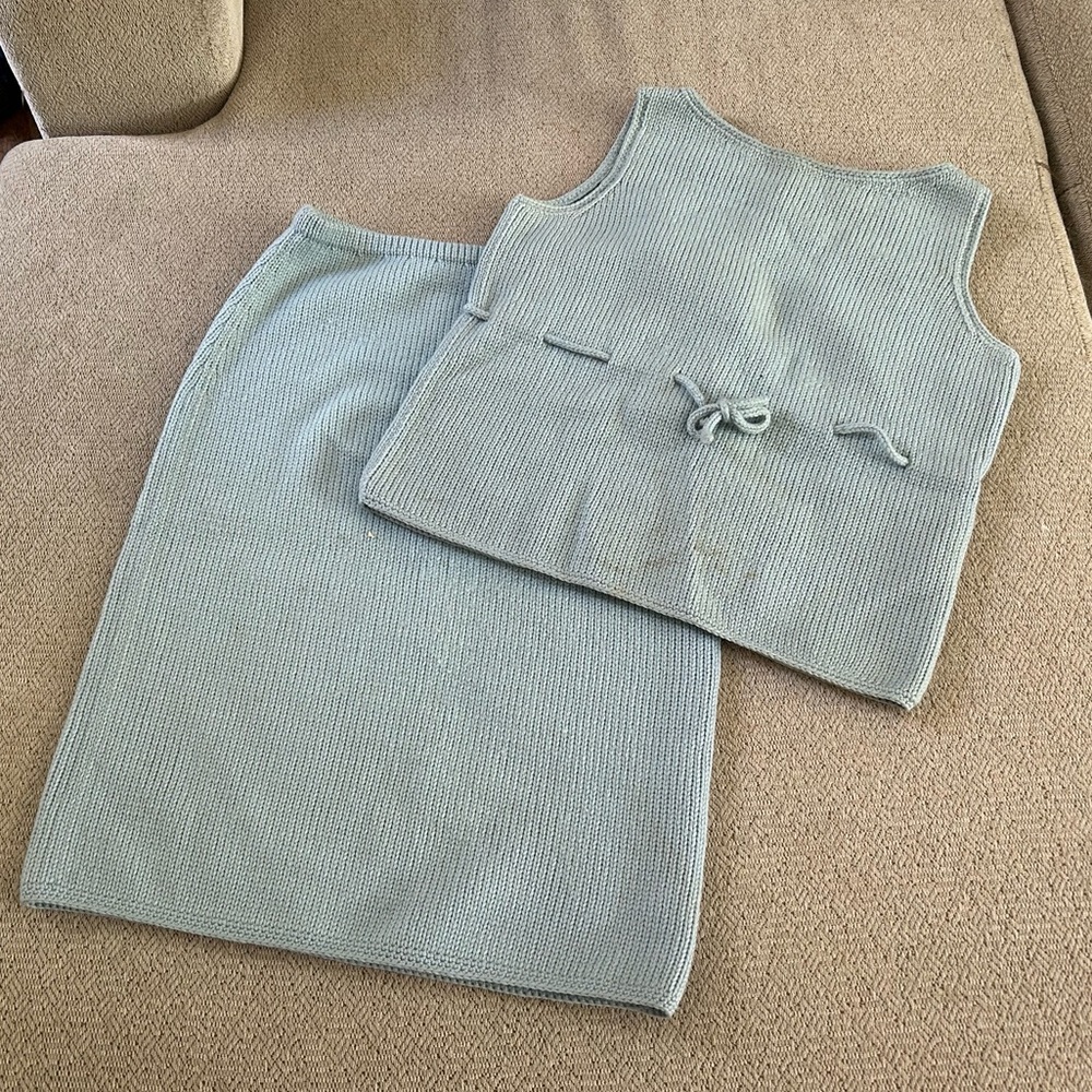 Vintage light blue wool shirt and stop set from LA circa 1960